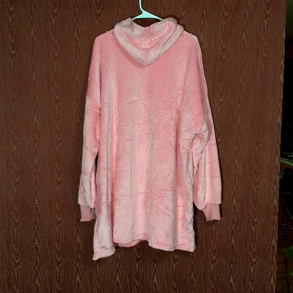 BLANKET HOODIES OVERSIZED WEARABLE FLEECE SWEATSHIRT HOODED COZY PULLOVER PINK - Picture 7 of 15